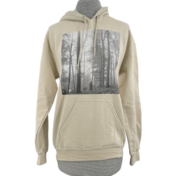Taylor Swift Cream Tan Hoodie In The Woods Folklore Pullover Unisex Merch Size S - Picture 1 of 11